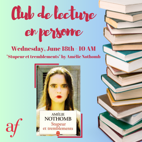 Club de lecture en personne: Stupeur et tremblements d'Amélie Nothomb